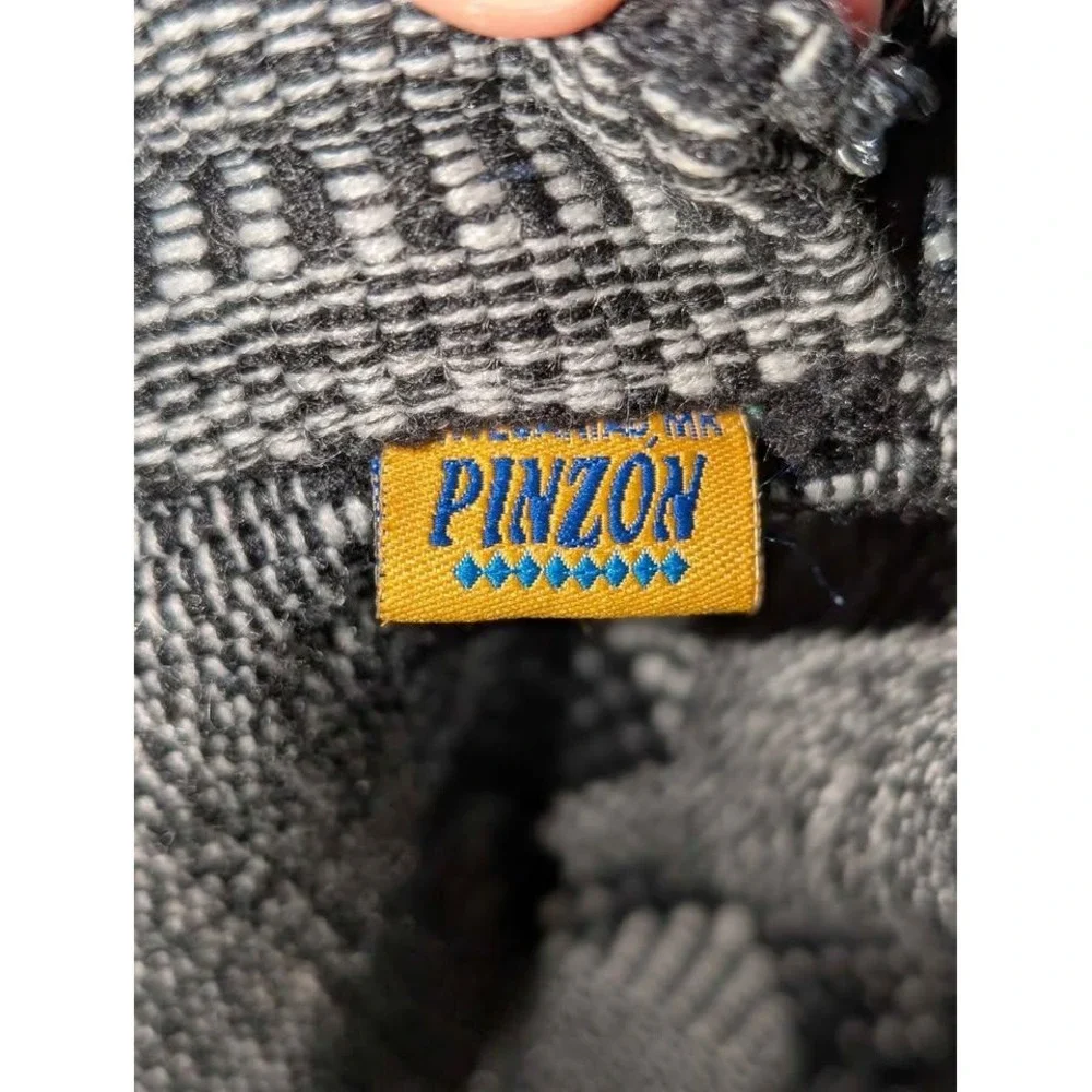 Pinzon Black White Mexican Artesanal Woven Backpack Boho Hippie Festival‎ Bag
